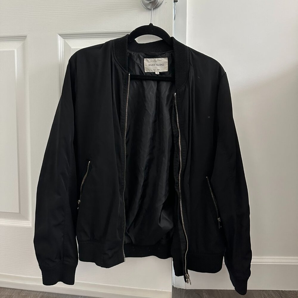 Oversized Black Bomber Jacket